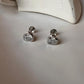 Heart CZ South Screw Silver Stud Earrings