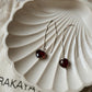 925 Silver Garnet Heart Sui Dhaga Earrings