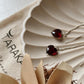 925 Silver Earrings with Garnet Heart Sui Dhaga Design