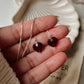 Elegant Garnet Heart 925 Silver Sui Dhaga Earrings