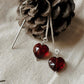 Garnet Heart 925 Silver Sui Dhaga Earrings for Women