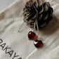 Garnet Heart Sui Dhaga 925 Silver Earrings