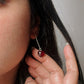Garnet Heart Sui Dhaga 925 Silver Drop Earrings