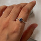 Vintage Iolite ring with Victorian design in 925 silver
