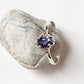 Iolite gemstone Victorian style ring in sterling silver