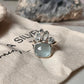 Elegant single aquamarine and blue topaz cluster ring in silver