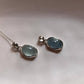 Aquamarine gemstone pendant in sterling silver with large oval design