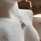 925 Silver Pendant with large oval aquamarine gemstone on white background