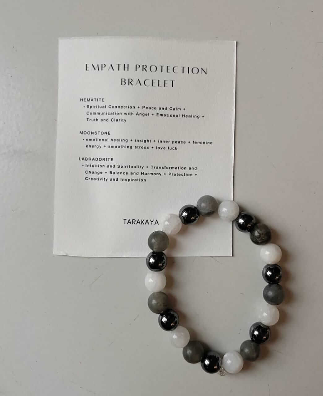 Intention Empath Protection 8mm Natural Crystal Bracelet with protective stones