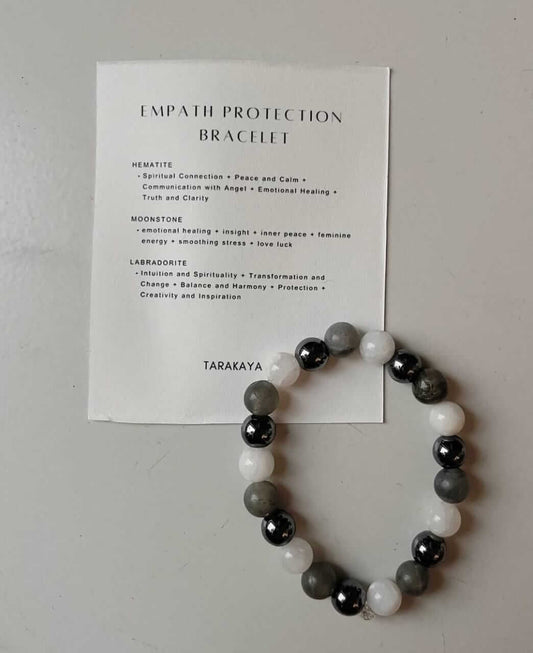 Intention Empath Protection 8mm Natural Crystal Bracelet with protective stones