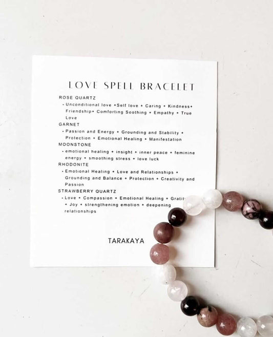Intention Love Spell 8mm Natural Crystal Bracelet for attracting love
