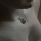 Aquamarine Oval Big 925 Silver Pendant with large blue gemstone