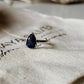 Elegant Iolite Pear Silver Ring with natural gemstone center