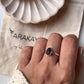 Iolite Solitaire Silver Ring with a stunning pear-cut gemstone