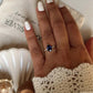 925 Silver Iolite Solitaire Ring with pear-cut design