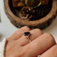 Iolite Solitaire Pear Silver Ring in a polished silver setting