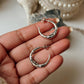 Sparkling CZ studded crescent moon face silver 925 half hoop earrings