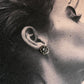 Elegant rose quartz round flower earrings in 925 silver
