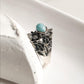 Elegant Larimar Forest-Inspired Statement Silver Ring
