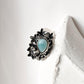 Larimar Silver Ring with Forest Motif