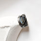 Elegant Rustic Silver Ring Featuring Pear-Shaped Labradorite