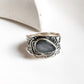 Labradorite Pear Rustic Silver Ring