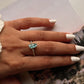 Raw Uncut Blue Apatite Dot Band Silver Ring