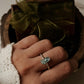 Unique Blue Apatite Raw Stone Dot Band Silver Ring