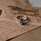 Blue Apatite Raw Uncut Dot Band Silver Ring