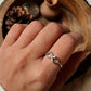 Moonstone Silver Ring with Infinity Symbol Design