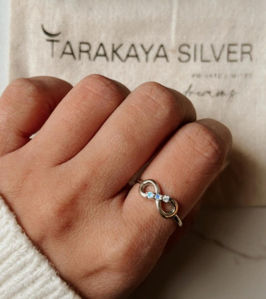 Moonstone Infinity Silver Ring for Endless Style