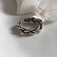 Stylish chunky twist braided silver 925 ring with customizable fit