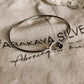 925 silver adjustable kada bracelet with black onyx crescent moon detail