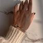 Elegant crescent moon design adjustable silver kada with black onyx