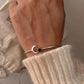 925 sterling silver kada bracelet with crescent moon and black onyx stone