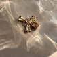 Elegant gold vermeil bee pendant with citrine stone