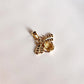 Gold vermeil bee pendant featuring natural citrine gemstone