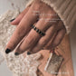 925 sterling silver gold vermeil Elysian stack ring featuring black spinel and white topaz