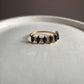 Elegant Elysian stack ring in gold vermeil with black spinel and white topaz