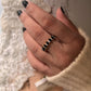 925 silver gold vermeil Elysian ring with black spinel and white topaz accents