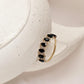 Gold vermeil Elysian stack ring with black spinel and white topaz on 925 silver