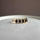 Luxurious gold vermeil Elysian stack ring with black spinel and white topaz stones