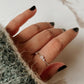 Stylish Minimal Double Stone Moonstone Silver Ring with Radiant Glow