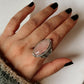 Boho-Inspired Oval Rose Quartz Silver Statement Ring