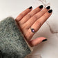 Enchanting Silver Ring with Amethyst and Nature-Inspired Motif