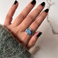Boho-Inspired Rustic Silver Ring with Pear-Shaped Labradorite