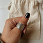 Silver Tribal Stack Band Ring with Textured Wire 