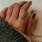 Elegant vintage rose silver ring