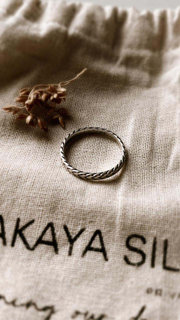 V Engraved Tribal Band Ring