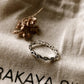 Polished silver link band ring for daily wear  